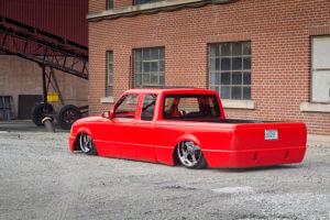 Rear view of Dustin's custom Ford Ranger