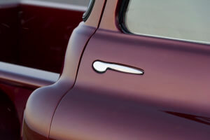 Kindig-IT chrome door handles sit flush to the truck's body