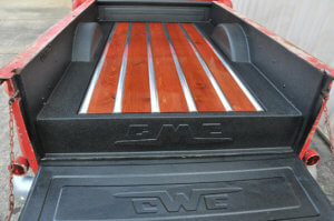 Wooden truck bed of the custom 1958 GMC 100.