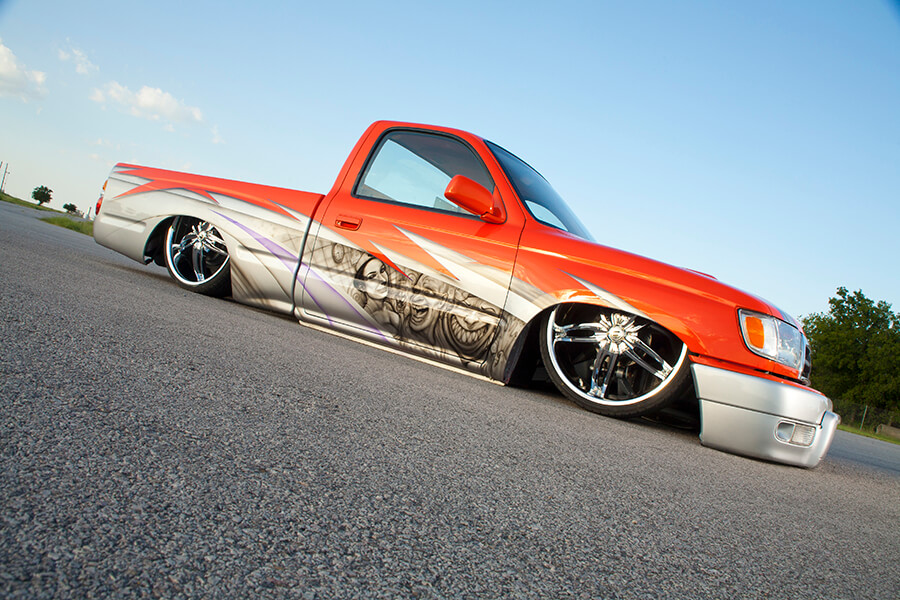 Toyota Taco bagged on 22s - Street Trucks