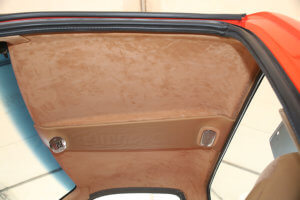 Details of the leatherwork done on the interior.