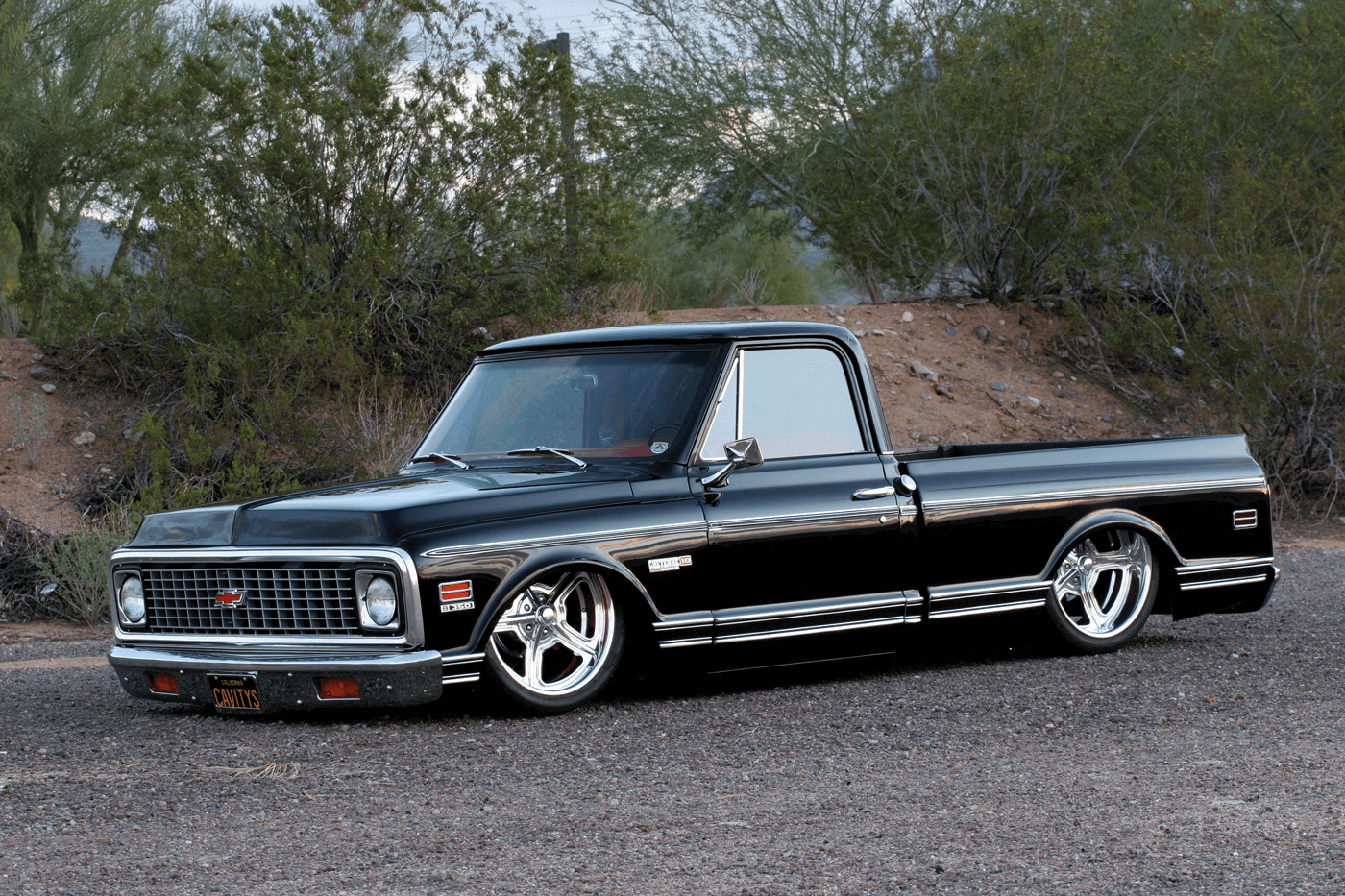 The ’72 Super Cheyenne was Eric’s sophomore build. Though it was a quick and simple project, it was a good example of how you don’t have to modify these trucks in order to make them cool.nt all out on this C-10.