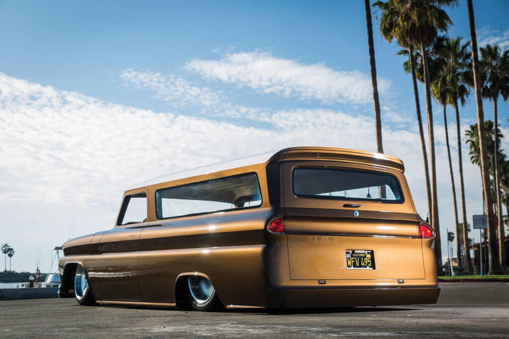 Hammered just the right amount, Scott’s gets them down low without sacrificing handling or ride quality. Scott’s built this wicked Suburban for last year’s SEMA Show and it’s ultra-trick from front to back and roof to rocker. 