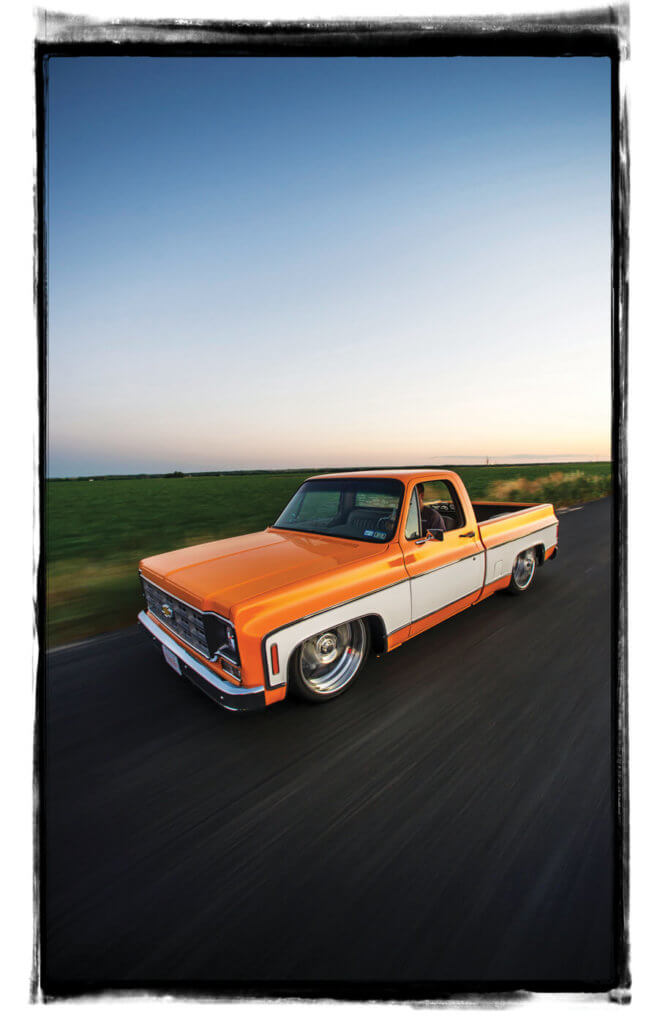 Sibling Rivalries was built by the brothers for Chris Reyna and graced the cover of Street Trucks. It was the ﬁrst C-10 they built in the early part of the square-body year range to receive national acclaim. 