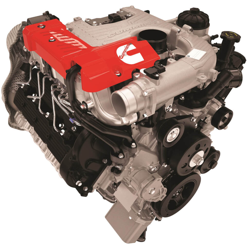 The 5.0L V8 Turbo Diesel brings together a compacted graphite iron (CGI) cylinder block, forged steel crankshaft, high-strength aluminum alloy heads, and composite valve covers to offer maximum durability in a lightweight package. These features, along with dual overhead camshafts, also contribute to the excellent noise, vibration and harshness (NVH) characteristics achieved by the 5.0L V8 turbo diesel.