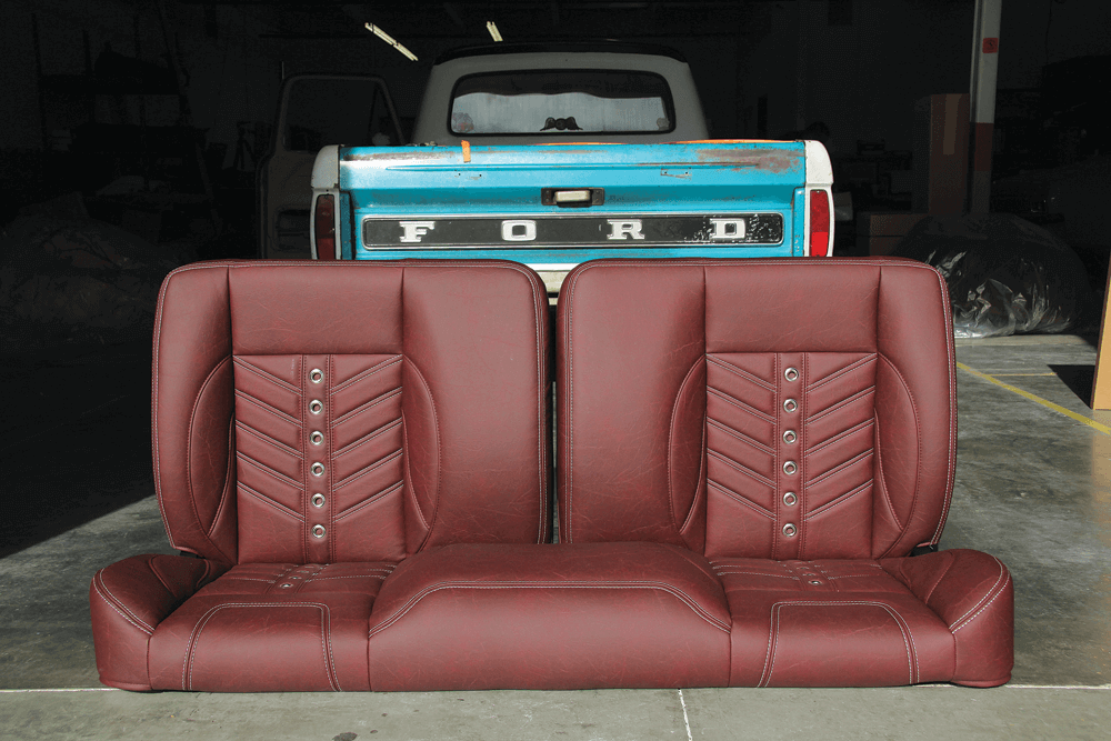Complete Interior Restyling By Tmi, Brown Leather Bench Seat Truck