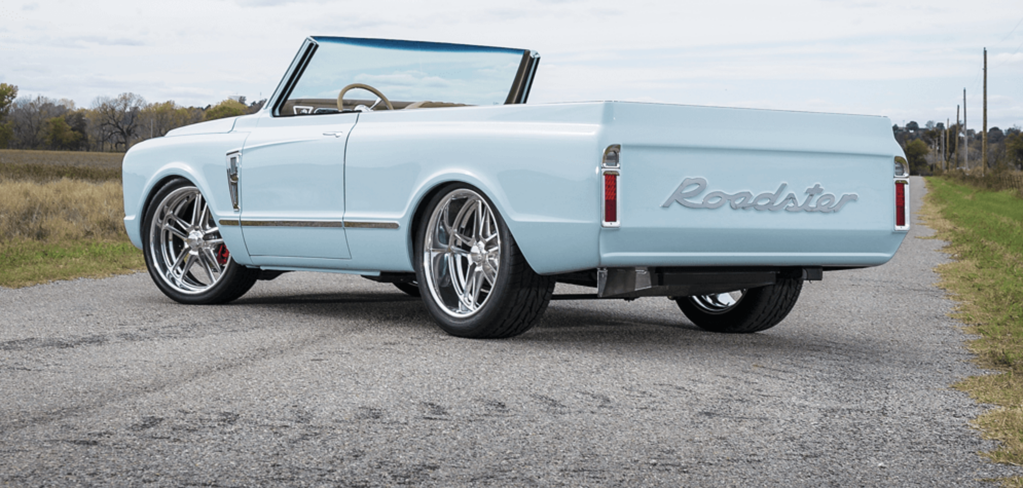 Light blue Royster c10 on the country road