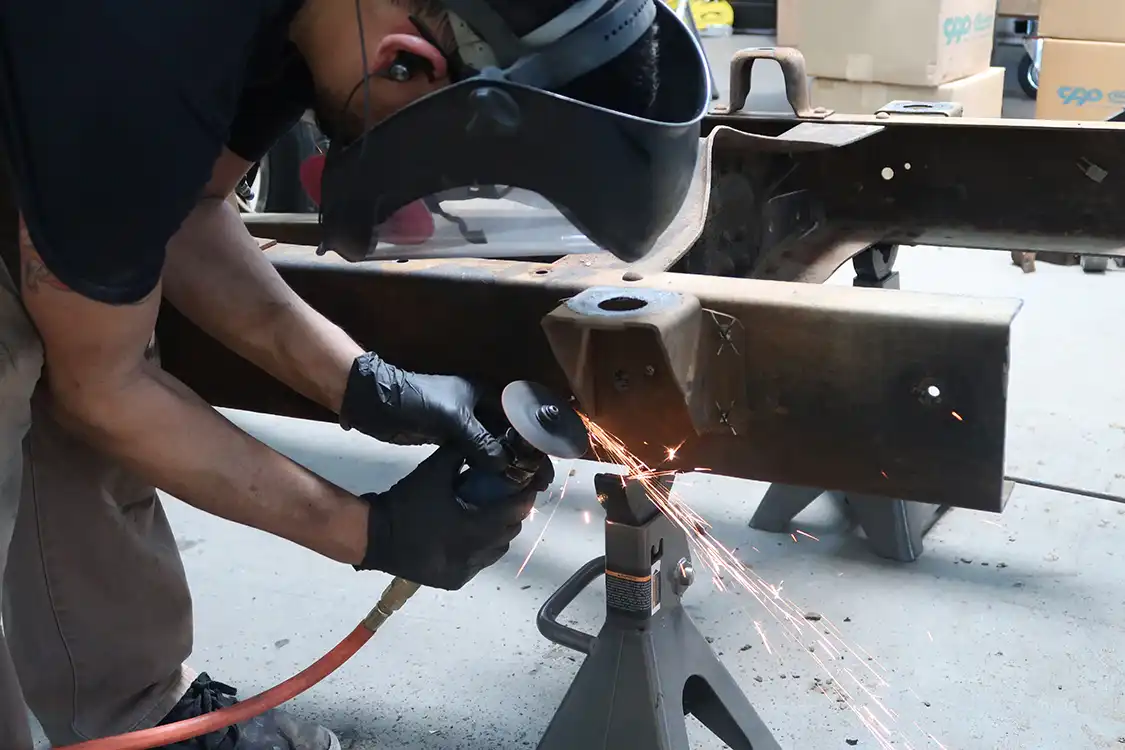 Cut the heads of the rivet into an X