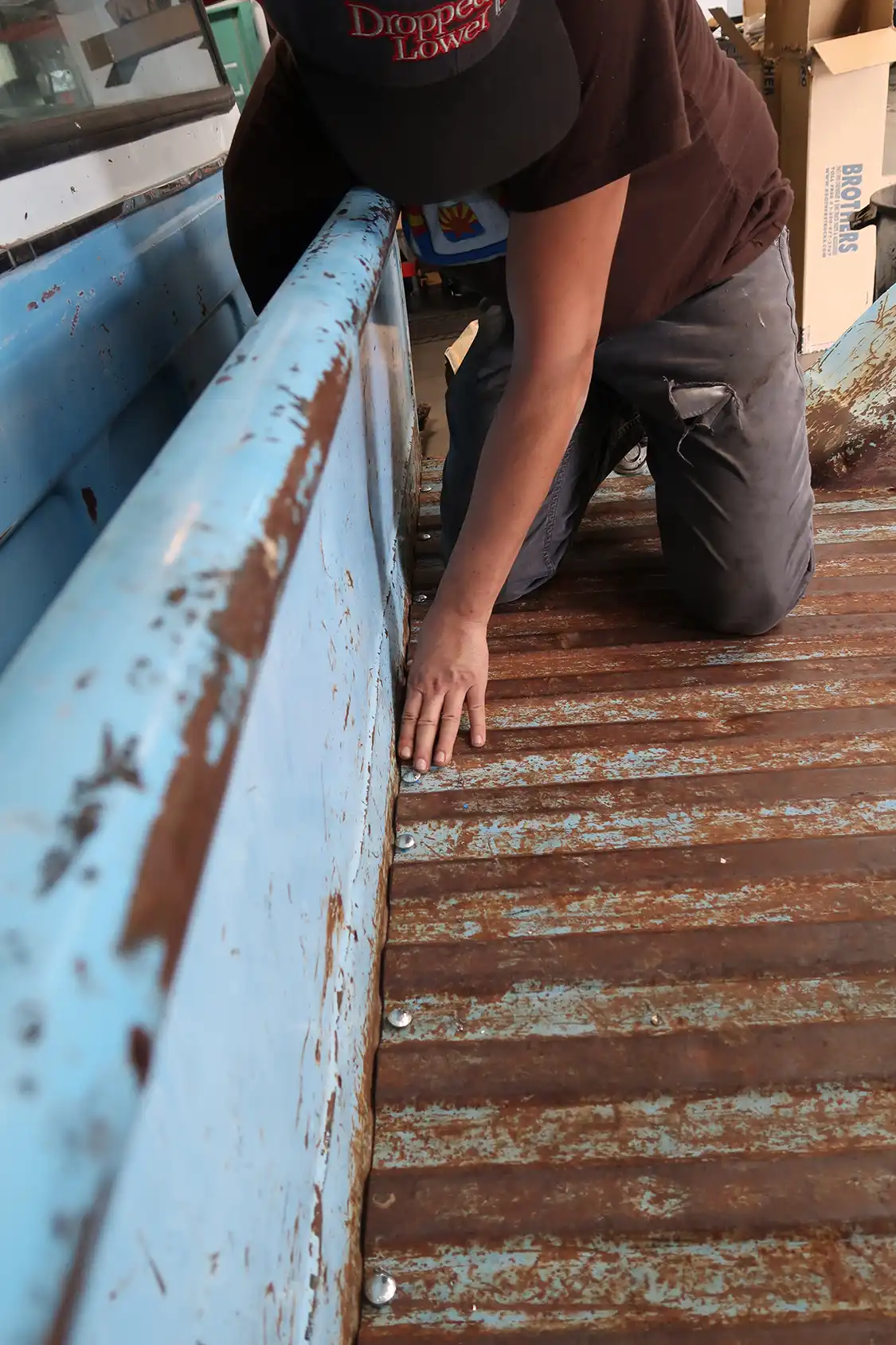 The header panel is bolted to the floor