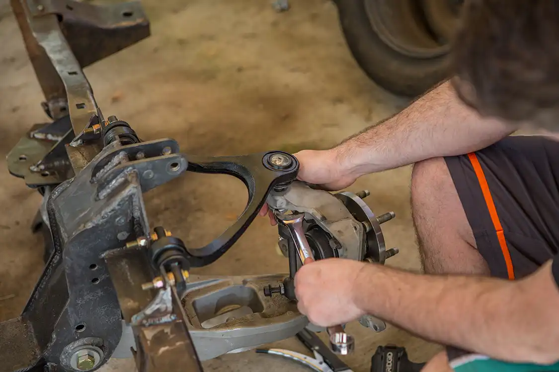 Next up for disassembly we unbolted and removed the rack and pinion