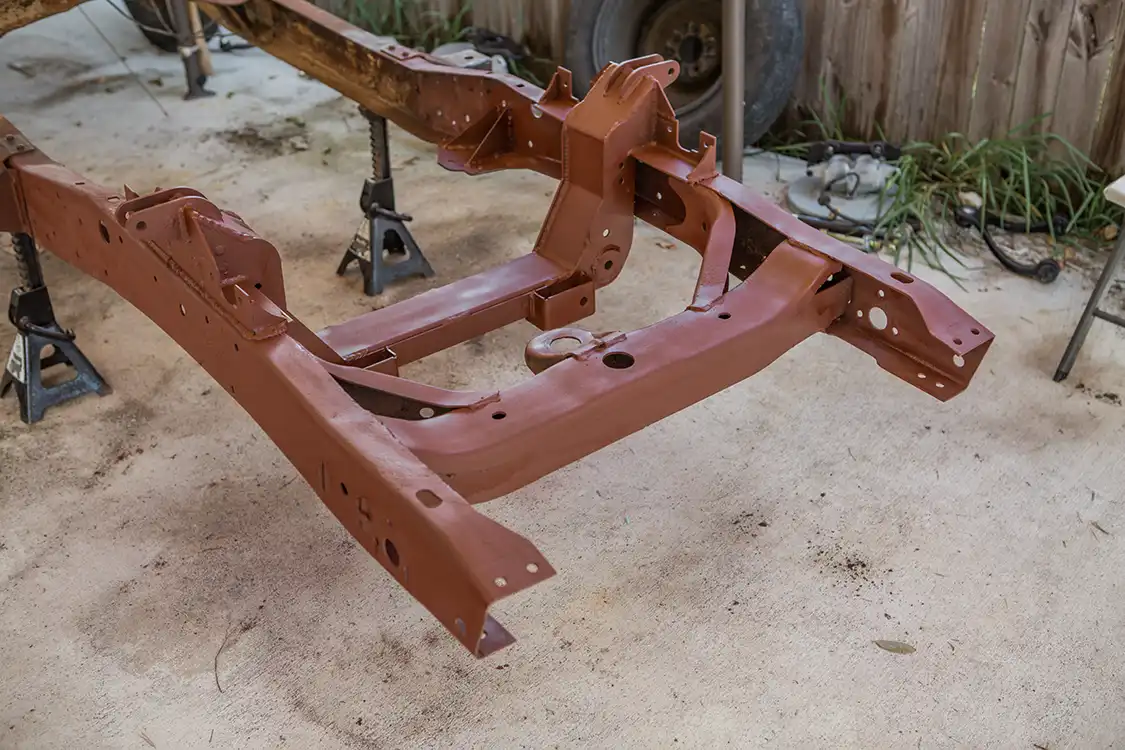 we decided to just spray some no-rust primer to protect the frame from the elements