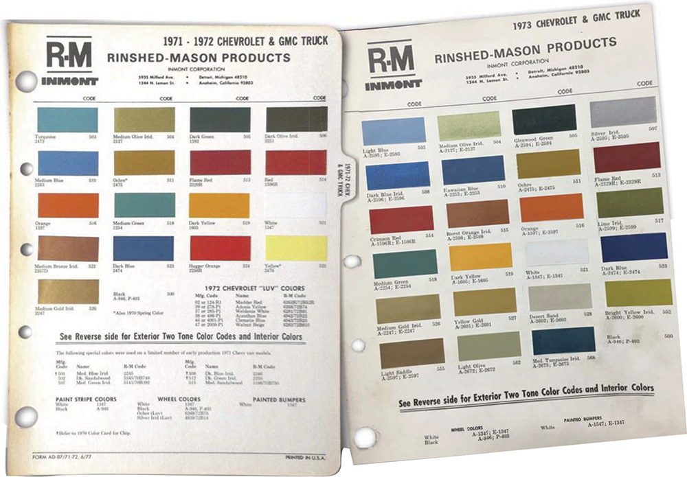 1974 Chevrolet ORIGINAL Paint Chip Color Feature Sales Brochure GM 74 