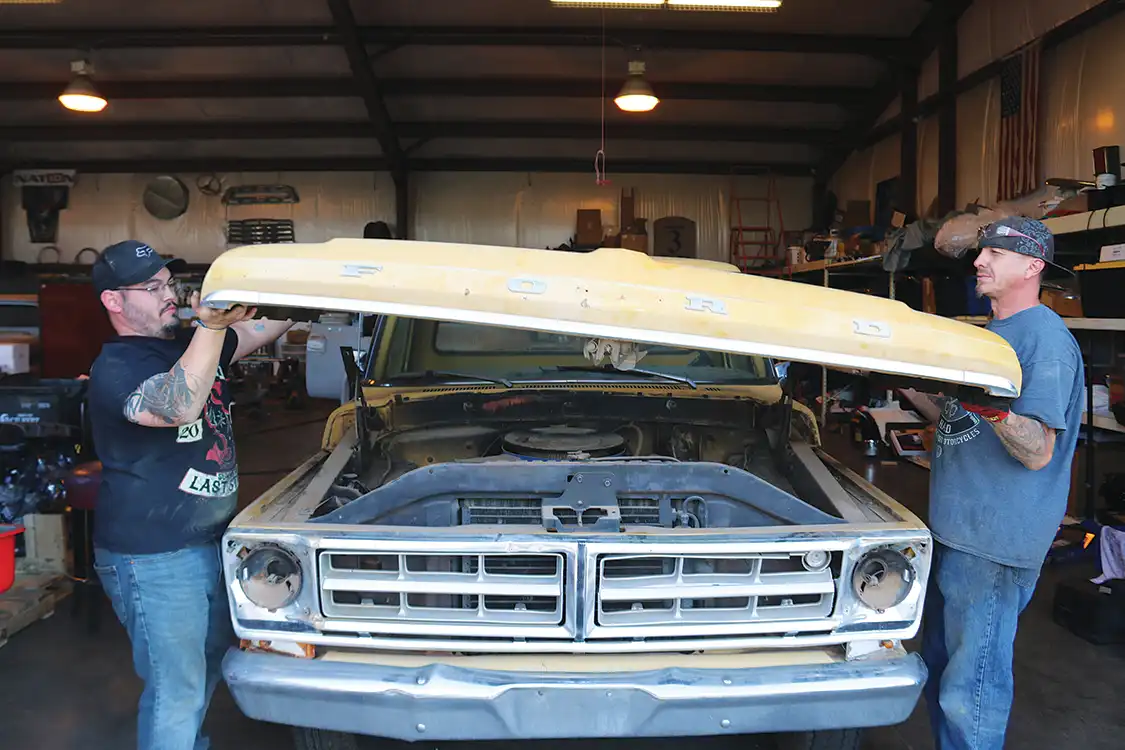 the hood came off first