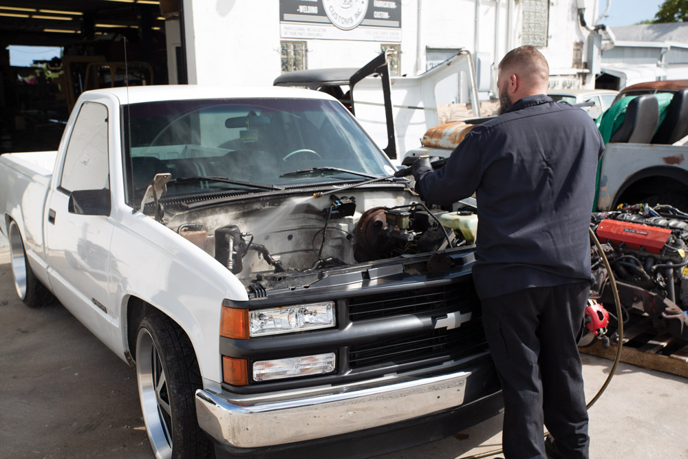 Cleaning the engine bay