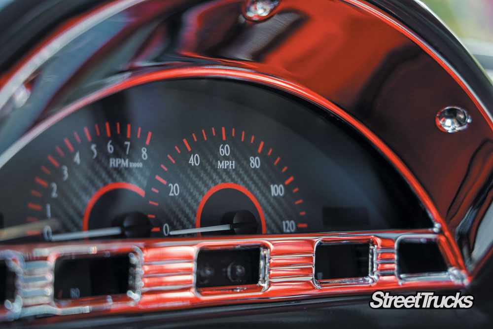 Dakota Digital gauges installed on a 1956 F100 pick up truck