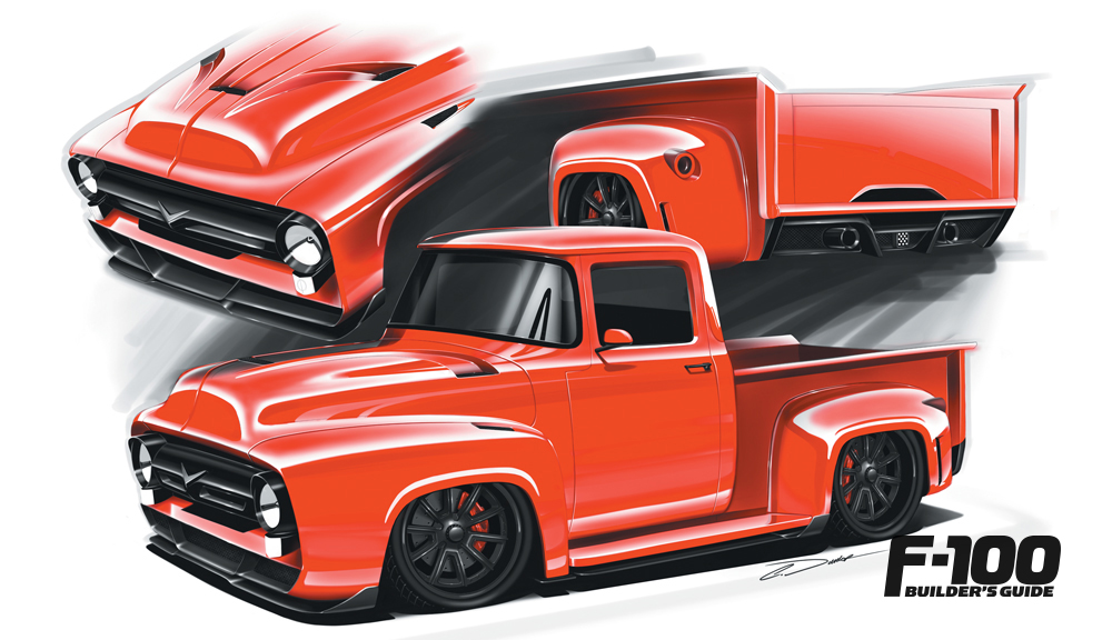 ’56 F-100 hand drawing