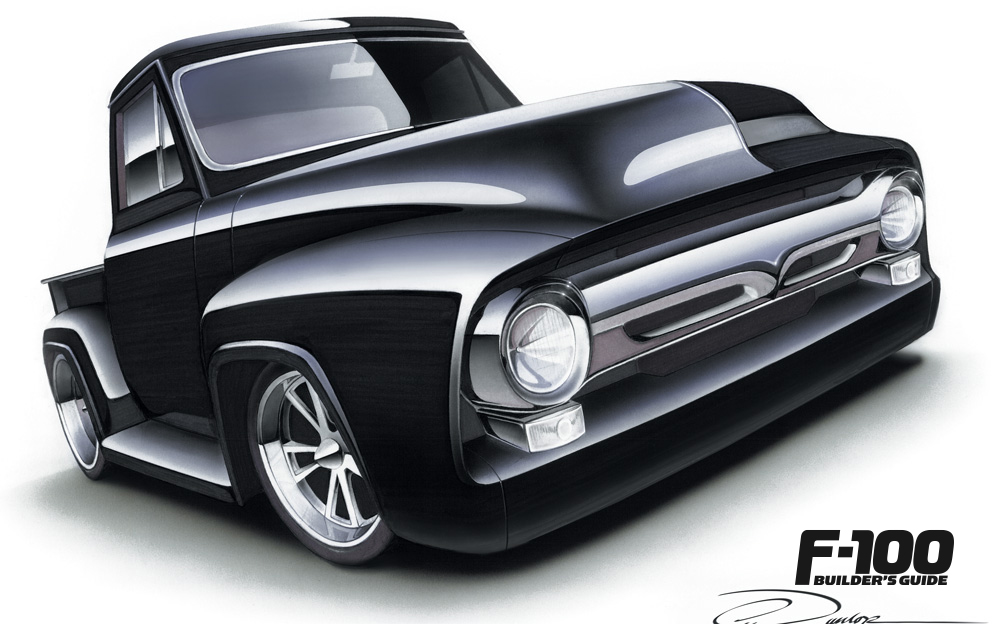 Hand-drawn black F100