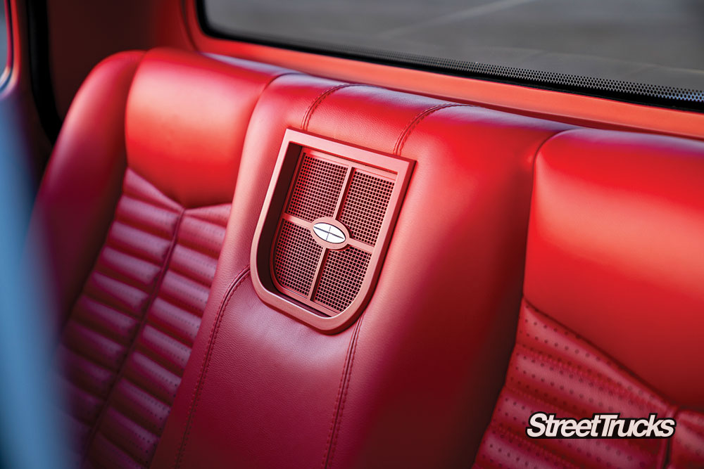 Red interior on a custom 1971 Ford F-100