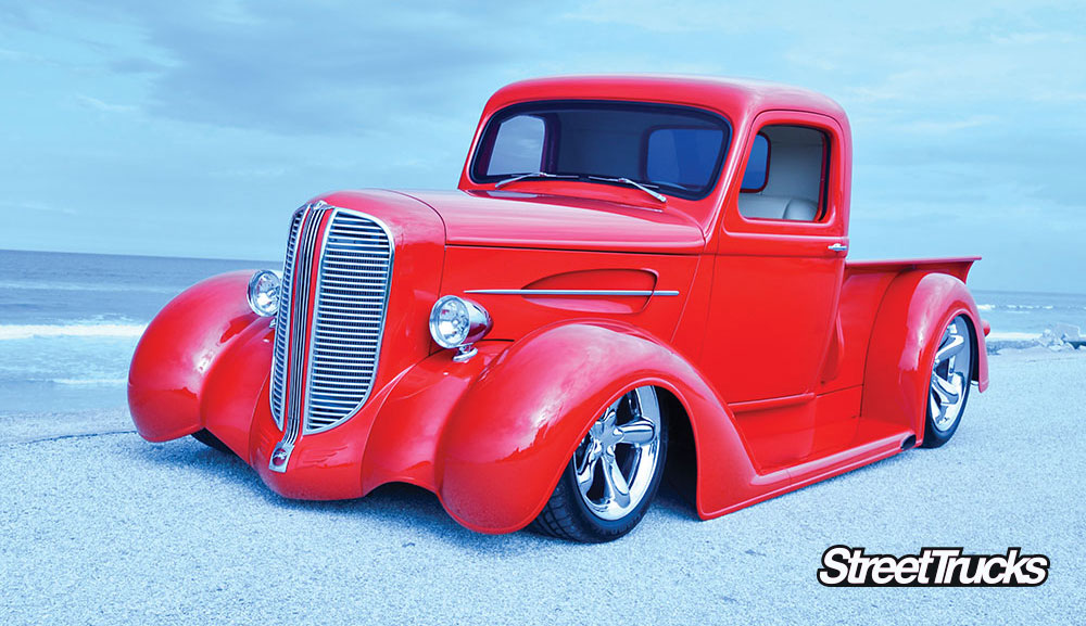 Red 1938 Dodge pickup