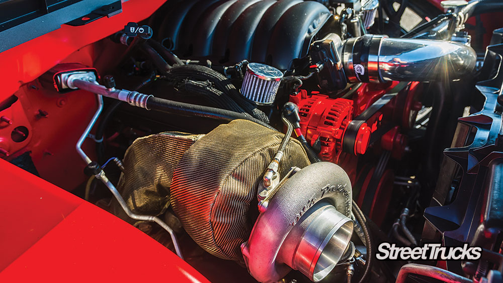 Engine bay on a 2016 Chevy