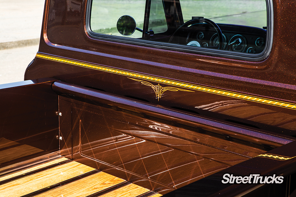 Custom gold paint on a 1965 GMC 