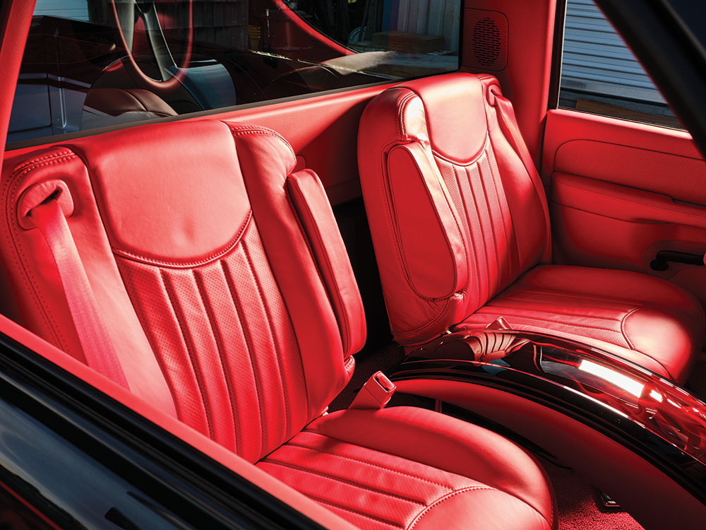 Red Suburban bucket seats