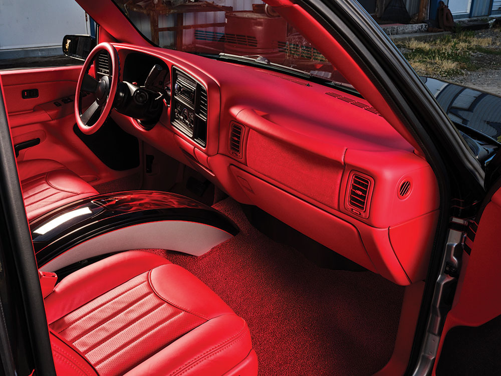Red interior on a 2000 Chevy Silverado 