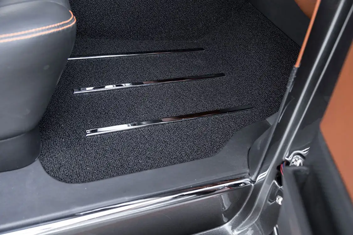 Leather wrapped car floor