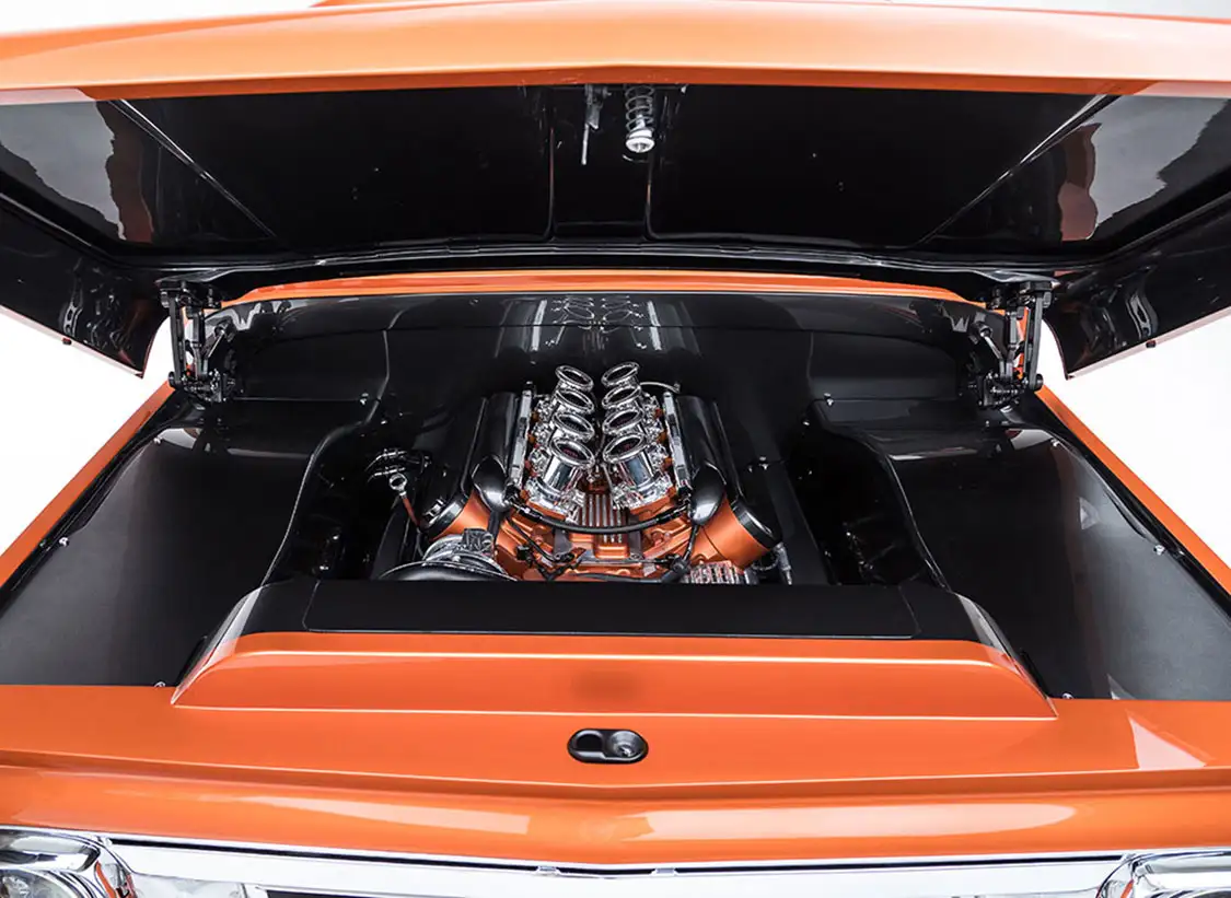 Under the Hood a 537hp LS-3 Motor with Borla 8-stack fuel injection