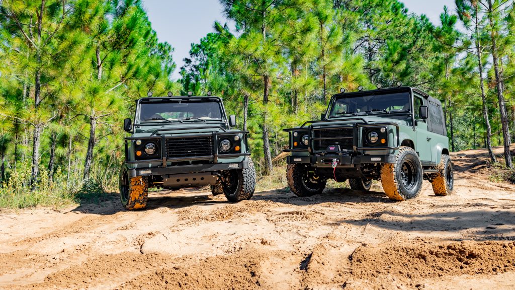 twin Land Rover Defender 90s