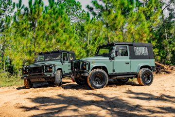 two Land Rover Defender 90s