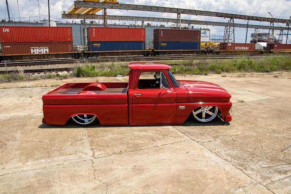 1966 C10 with GM Victory Red paint 