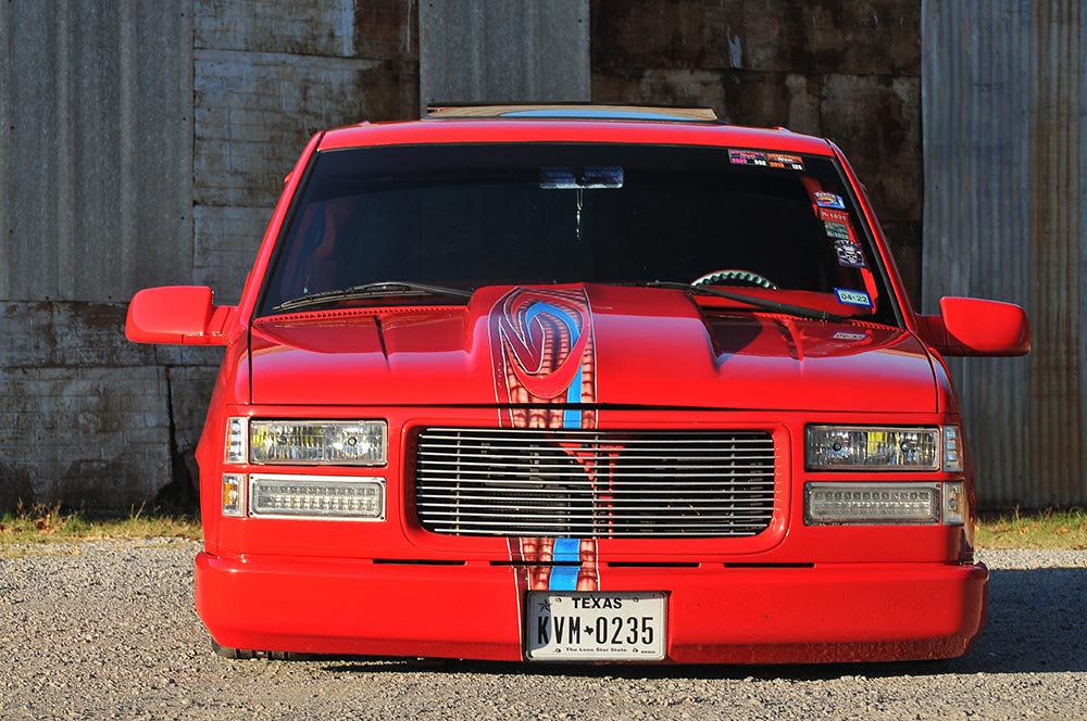 Red chevy Tahoe